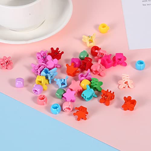 DIYOVNAK 100 peças/embalagem mini colorido mini gramas de garras grampos pequenas garras de cabelo de plástico para meninas acessórios