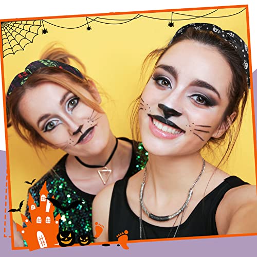 Jutom 9 peças Halloween Bandas de cabeça elásticas faixas de cabelo de abóbora não deslizam a cabeça respirável envolve faixas de cabelo de halloween vestido de fantasia acessórios para mulheres