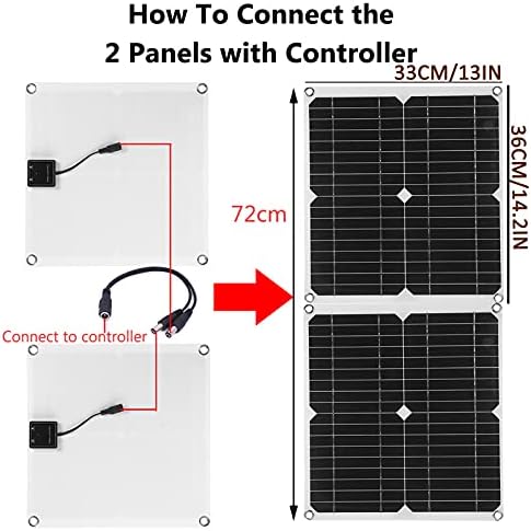 AIZYR 2PCS 300W Kit de painel solar monocristalino - portas USB duplas células solares à prova d'água com controlador