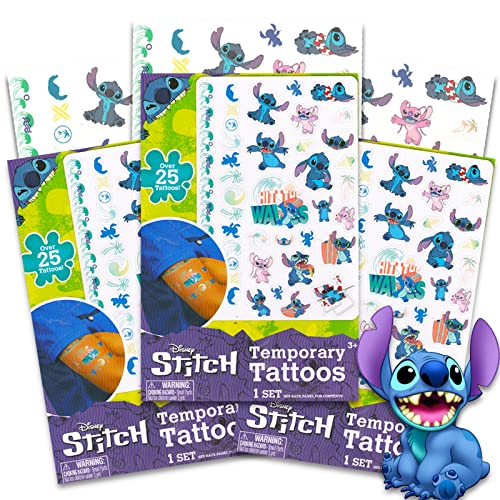 Disney Pixar Stitch Tattoos temporários para crianças ~ Mais de 75 tatuagens temporárias da Disney do filme Pixar Stitch