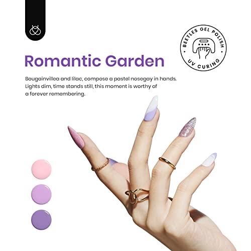 Conjunto de unhas polonês de besouros em gel 6 cores coleção de jardim romântico rosa glitter roxo molhar o kit de manicure