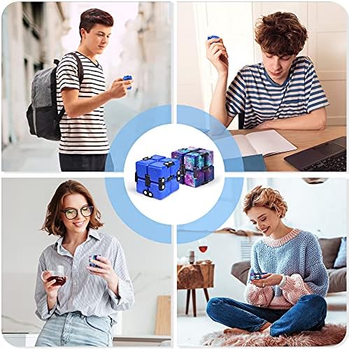 Vatos Infinite Cube Fidget Toy - 2 pacotes Blocks Blocks Toy for Kids Adolescentes Adultos | Mini cubo de alívio de estresse