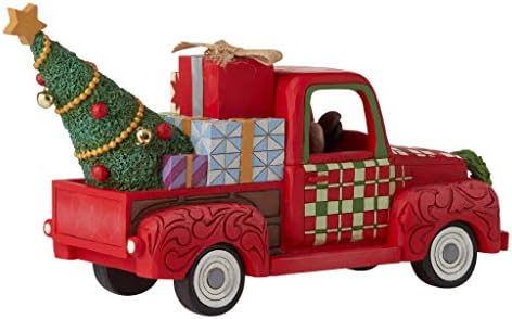 Enesco Jim Shore Country Living Papai Noel na estatueta de caminhonete vermelha, 6,8 polegadas, multicolor