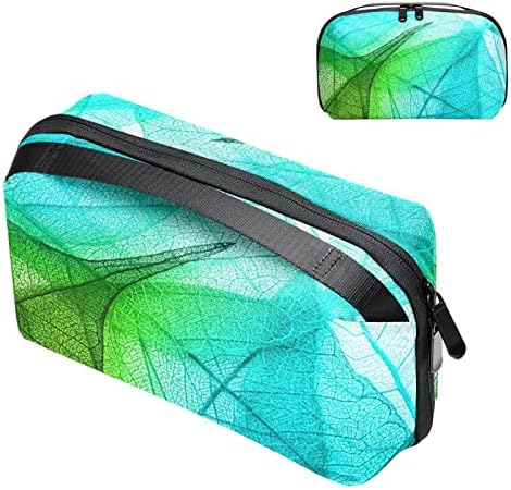 Carteira de bolsa de bolsa de viagem de caixa de transporte de estojo de transporte de caixa USB Acessório de bolso, folha azul verde