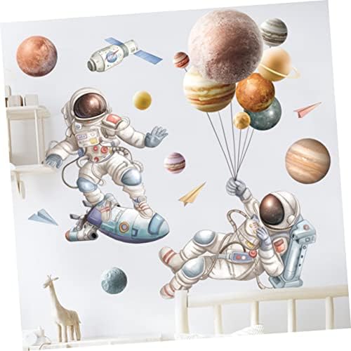 ABAODAM 1 SET Set Astronaut Sticker Wall Stickers Cartoon Decoração do quarto Crianças Santa papel de parede Espacula