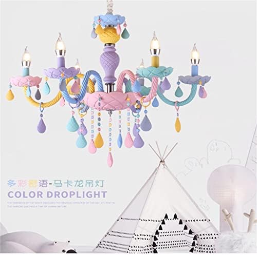 Lâmpadas de vela de cristal de vidro multicolor sdfgh luminárias de lustre infantil garotas menina princesa macaron luzes