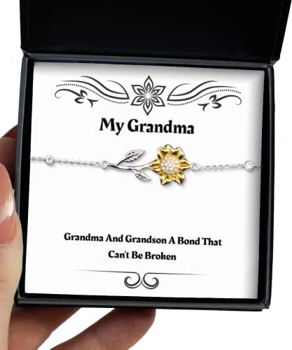 Presentes brilhantes da avó, vovó e neto um vínculo que não pode ser quebrado, amo presentes de pulseira de girassol de Natal para a avó