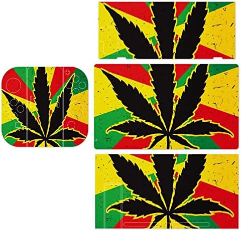 Folha de cannabis no adesivo de troca de bandeira rastafaria