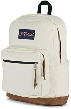 Jansport Pack Right Pack Mackpack - Viagem, trabalho ou bookbag com laptop com fundo de couro, coco