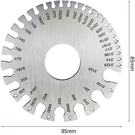 Uxzdx CuJux espessura de medição de medição 0,3125 -0,007 Diâmetro de aço inoxidável em escala Ferramenta de medição para fios não ferrosos e metal
