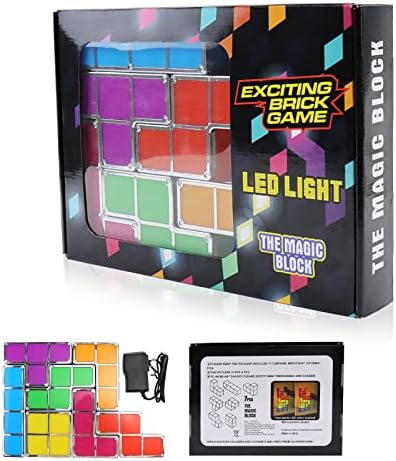 Loschen] Luz noturna, LED de DIY empilhável 7 cores Indução Indução ROVA Lâmpada de mesa, Puzzle 3D Magic Light Brilhante Brinquedo Brilhante Para Crianças, Decoração de Gamer Presente Ideal para Aniversário Natal