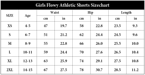 3 Meninas de matilha shorts fluidos com bolsos 2 em 1 juventude para crianças adolescentes Saias de borboleta atlética Running Sports