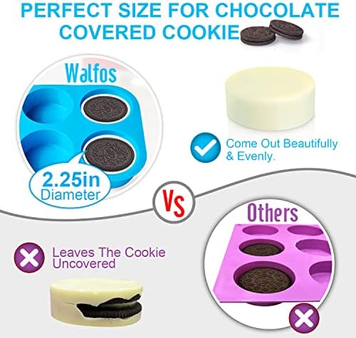 Molde de biscoito de silicone Oreo, moldes de Oreos com cobertura de chocolate do Walfos Cylinder, BPA livre e antiaderente,