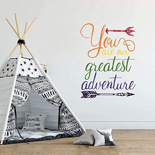 Colorido citações de quarto de crianças adesivos de decalque de parede de vinil- você é o nosso maior aventura citações de