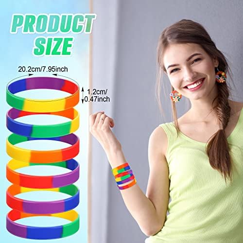 240 PCs Pride Pulseiras Bulk Silicone Rainbow Purmands Orgulho Bracelet Gifts Pride Acessórios Decorações de festa Supplies