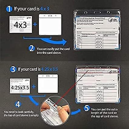 Pacote de 10 pacote - Protetores de cartões de vacina CDC Manga 3x4 polegadas, protetor de cartão covid extra grosso com
