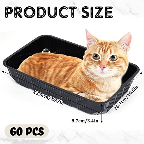 60 Pacote de bandeja de areia de gato descartável pequena para pequenos animais de estimação Caixa de areia plástica Bandejas