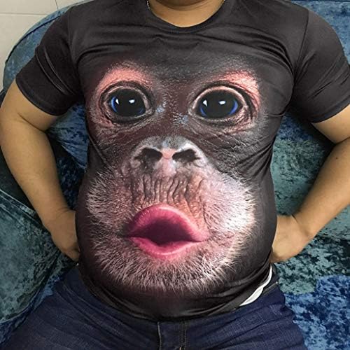 T-shirts de Monkey Funnkey Monkey de Beibeia Men, 2021 Summer Fall Crewneck Casual Loose Comfy Tee Tops