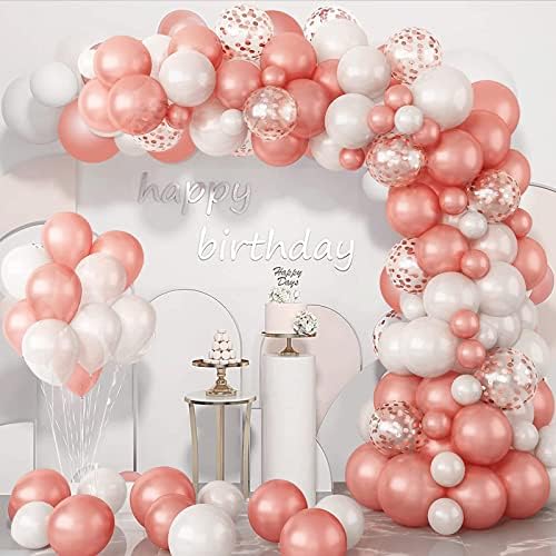 Kit de guirlanda de arco de ouro rosa de ouro rosa, balões de ouro rosa rosa de decoração de aniversário para noiva, chá de bebê, casamento,