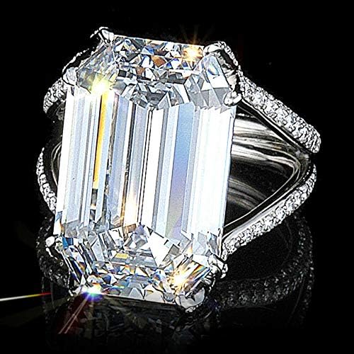 Play Pailin 5,6ct Sapphire White Birthstone noivado de casamento 925 Tamanho do anel de prata 6-10