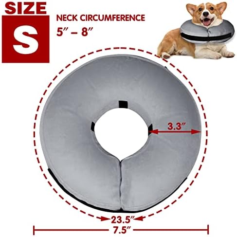Tonqixope Cone de proteção de colarinho de cachorro inflável para cães após a cirurgia, colar de rosquinha de cachorro adequada