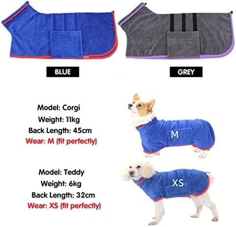 Gsportfis Dog Robe Microfiber Dog Coat Super absorvente Toalha de banho macio de animais de estimação Supplies de banho de cães