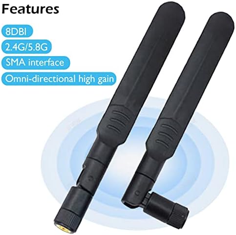 GEEKSTORY 4 PCS Antena Wi-Fi de banda dupla 2.4g 5.8g 8dbi Mimo RP-SMA Antena masculina para Wi-Fi Router Wireless Signal