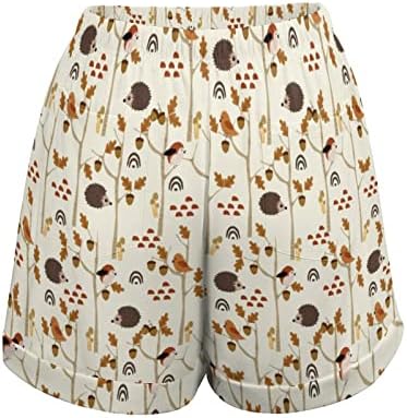 Short hedgehog e bolota de shorts altosas de cintura alta calça curta casual praia de bermuda com bolsos