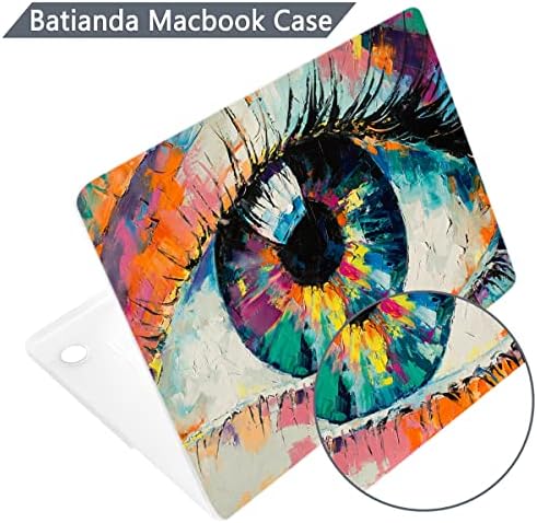 Caso de design de Batianda para novo MacBook Pro 16 polegadas Caso 2021 2023 Modelo de liberação A2485/A2780 com chip m2 m1 pro/max, concha dura pintada em 3D com capa e protetor de tela, olho, olho