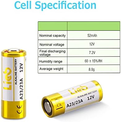 Licb A23 23A 12V Bateria alcalina