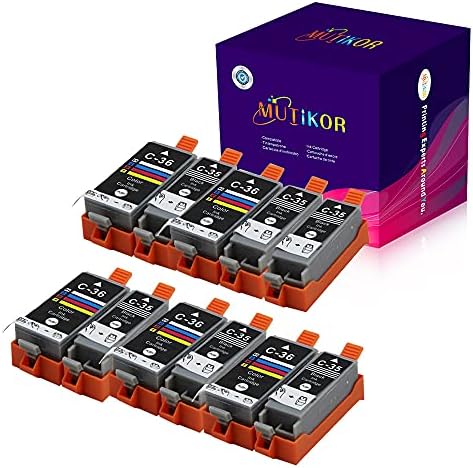 Substituição do cartucho de tinta compatível com Mutikor para Canon PGI 35 CLI 36 PGI35 CLI36 Use com Canon Pixma IP110
