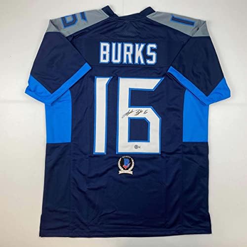 Treylon Burks autografado/assinado Tennessee Blue Blue Football Jersey Beckett Bas Coa
