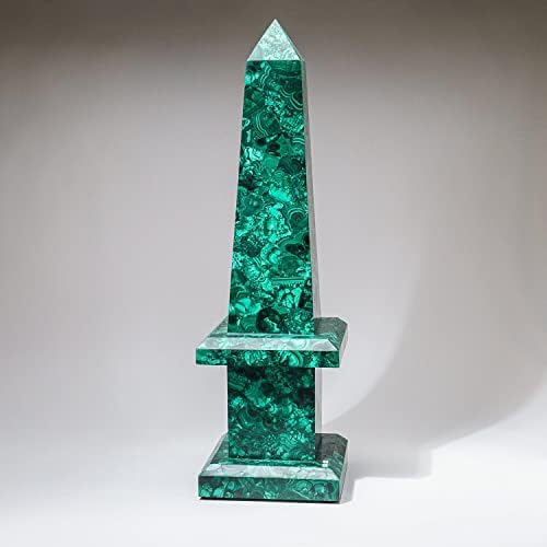 Galeria Astro de Gems grande obelisco de malaquita polida genuína - MK -OB2