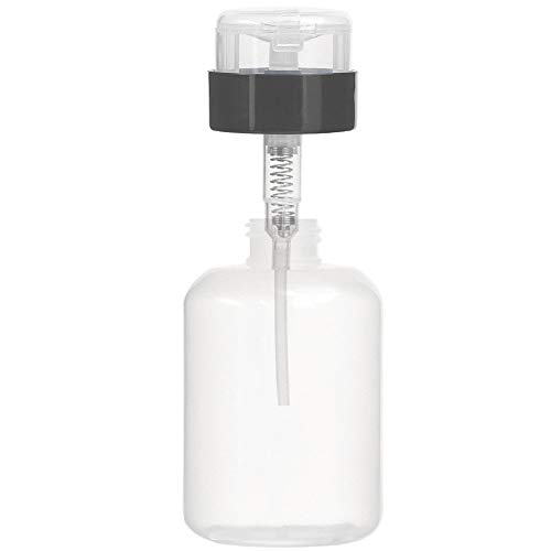 Akoak Pack de 2 Push Down Down Lockable Pump Dispenser Bottle para esmalte e removedor de maquiagem, 200 ml, tampa superior preta