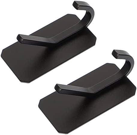 Toyvian Black Metal Cabide 2pcs ganchos de casaco adesivo- ganchos de parede sem gancho de parede de chapas mochilas ganchos