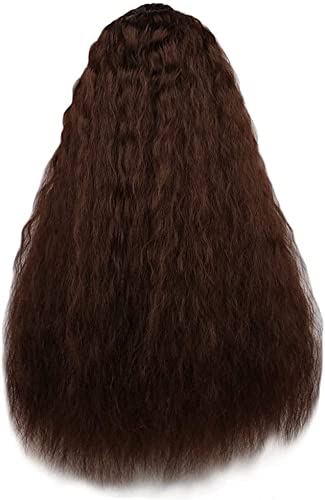 Zannza peruca europeia wig pêlo de cabelo realista mulher falsa peruca marrom milho perm instantânea de macarrão belas