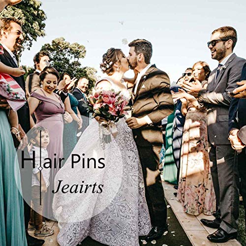 Jeairts Flor Cristal Bridal Hair Pins Rhinestone Hair Hair Pedaço de cabelos de panela de miços