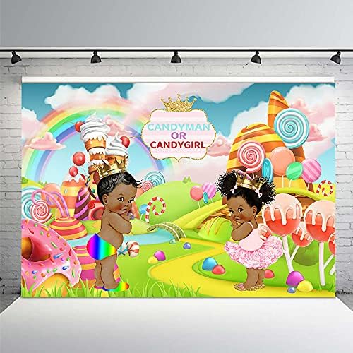 Mehofond 7x5ft Candyland Tema Gênero Revelar Cenário de Caso de Cenário de Baby Candidra