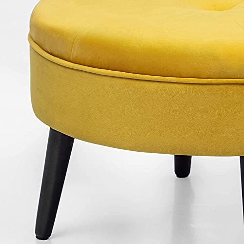 Homebeez 23 Round Velvet Festrest Banco, mesa de café otomana estofada, banquinhos de pé acolchoados com butumas com pernas