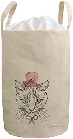 Roupa de cesta de cesto de lavanderia Catamento de gato Cat Roupos Dirty Roupas de saco de linho de linho Organizador de armazenamento