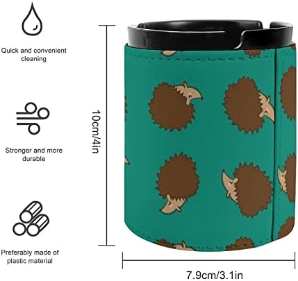 Padrão de hedgehog cinzeiro de couro para cigarros redondo bandejas de cinzas para escritório em casa e restaurantes