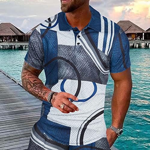 2023 Novo novo mass de verão masculino Casual de impressão 3D Camisa lapela casual manga curta de manga longa Men