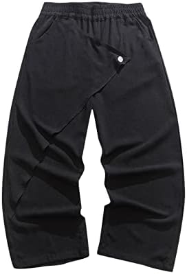 2023 linho de linho de grandes dimensões calças de moletom engraçado calça solta clássica de calças retas regulares sólidas