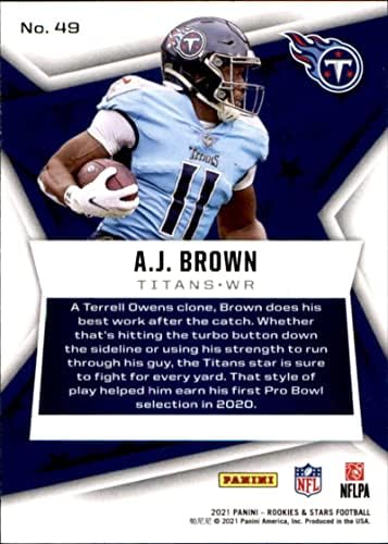 2021 Rookies and Stars 49 A.J. Brown Tennessee Titans Panini NFL Football Trading Card