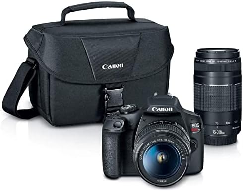 Câmera DSLR da Canon EOS Rebel T7 24,1MP com EF-S 18-55mm f/3,5-5.6 IS II Lente e EF 75-300mm f/4-5.6 III Pacote com lente