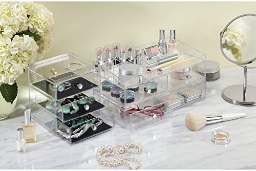 Gavetas interdesados ​​Caja con Caja de Maquillaje Con 2 Cajones y 15 Compartimentos | Organizador de Maquillaje o Artículos