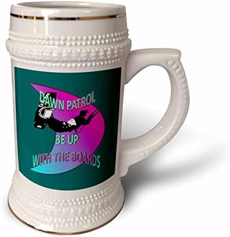 3drose kitesurfer ação extreme esporte azul e rosa arte - 22oz caneca caneca