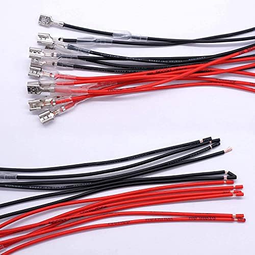 Zlast 12pcs 6.3mm Conector Terminal Soldedlessless Breadboard de 19 mm Fios de jumper vermelho e preto Combinação