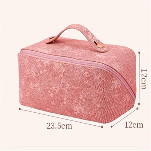 Irdfwh couro de grande capacidade bolsa cosmética bolsa de armazenamento multifuncional bolsa de lave