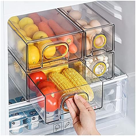 ZCX Gridge Organizer Bins 2pcs Organizadores da geladeira e armazenamento de armazenamento de caixa de armazenamento Clear